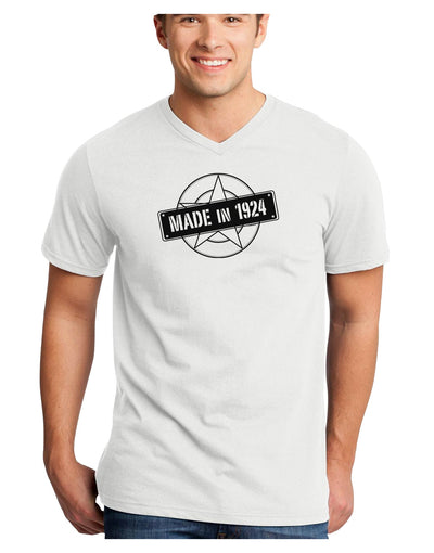 Made In Birth Year 1924 Adult V-Neck T-shirt-Mens V-Neck T-Shirt-TooLoud-White-Small-Davson Sales