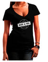 Made In Birth Year 1924 Juniors V-Neck Dark T-Shirt-Womens V-Neck T-Shirts-TooLoud-Black-Small-Davson Sales