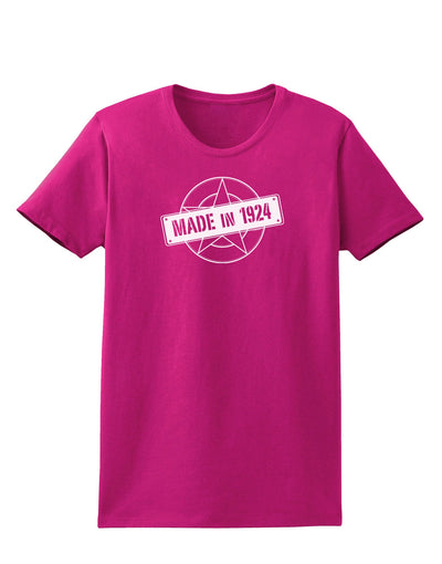 Made In Birth Year 1924 Womens Dark T-Shirt-TooLoud-Hot-Pink-Small-Davson Sales