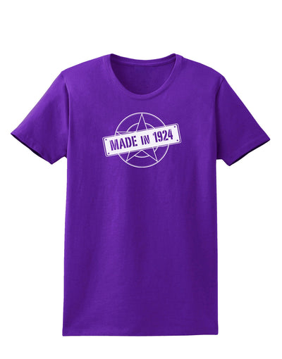 Made In Birth Year 1924 Womens Dark T-Shirt-TooLoud-Purple-X-Small-Davson Sales