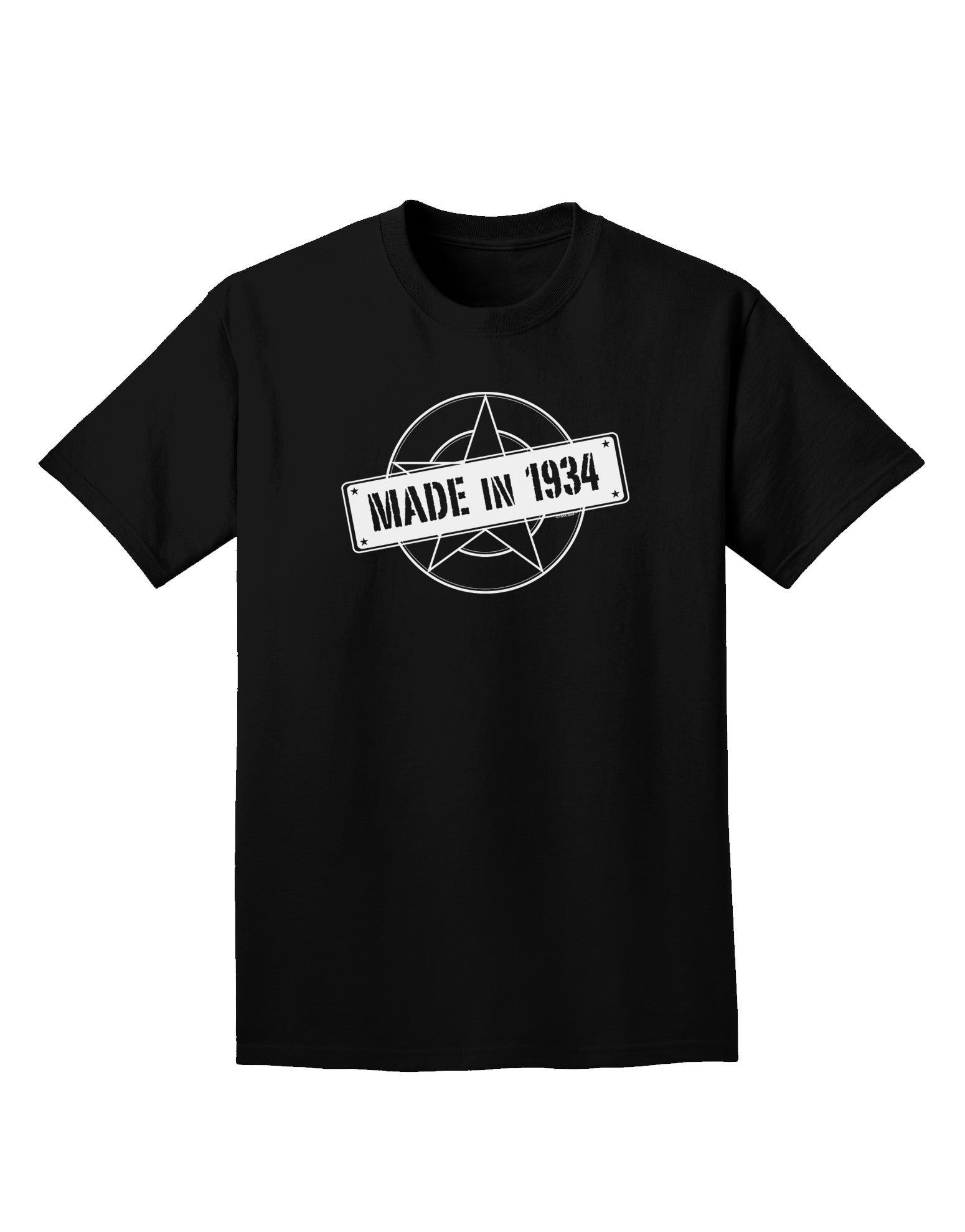 Made In Birth Year 1934 Adult Dark T-Shirt-Mens T-Shirt-TooLoud-Black-Small-Davson Sales