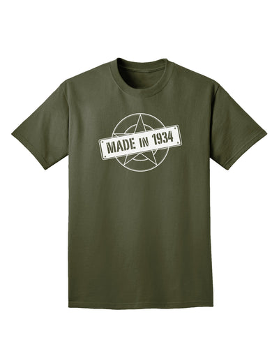 Made In Birth Year 1934 Adult Dark T-Shirt-Mens T-Shirt-TooLoud-Military-Green-Small-Davson Sales