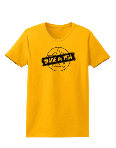 Made In Birth Year 1934 Womens T-Shirt-Womens T-Shirt-TooLoud-Gold-X-Small-Davson Sales