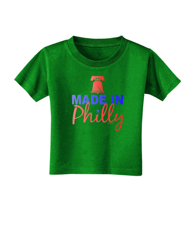 Made In Philly Toddler T-Shirt Dark-Toddler T-Shirt-TooLoud-Clover-Green-2T-Davson Sales