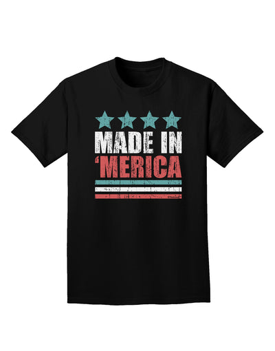 Made in Merica - Stars and Stripes Color Design Adult Dark T-Shirt-Mens T-Shirt-TooLoud-Black-Small-Davson Sales