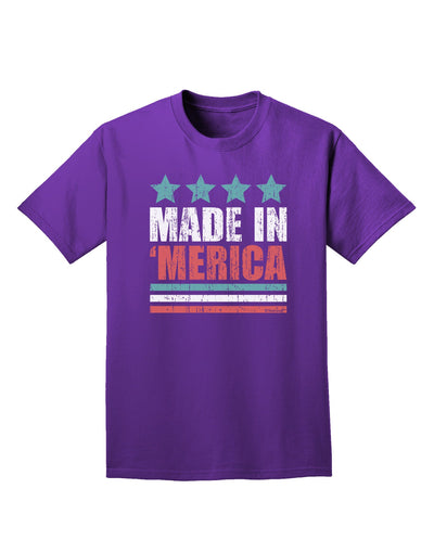 Made in Merica - Stars and Stripes Color Design Adult Dark T-Shirt-Mens T-Shirt-TooLoud-Purple-Small-Davson Sales