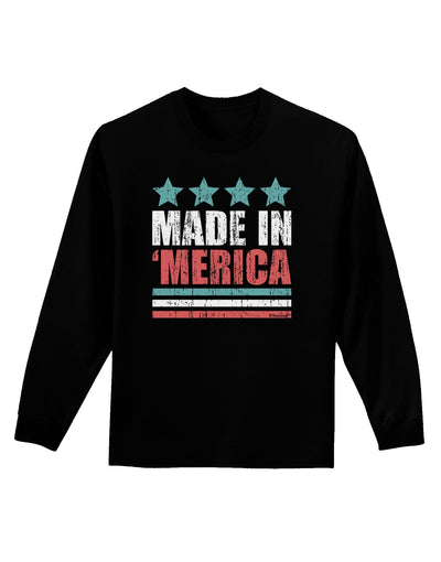 Made in Merica - Stars and Stripes Color Design Adult Long Sleeve Dark T-Shirt-TooLoud-Black-Small-Davson Sales