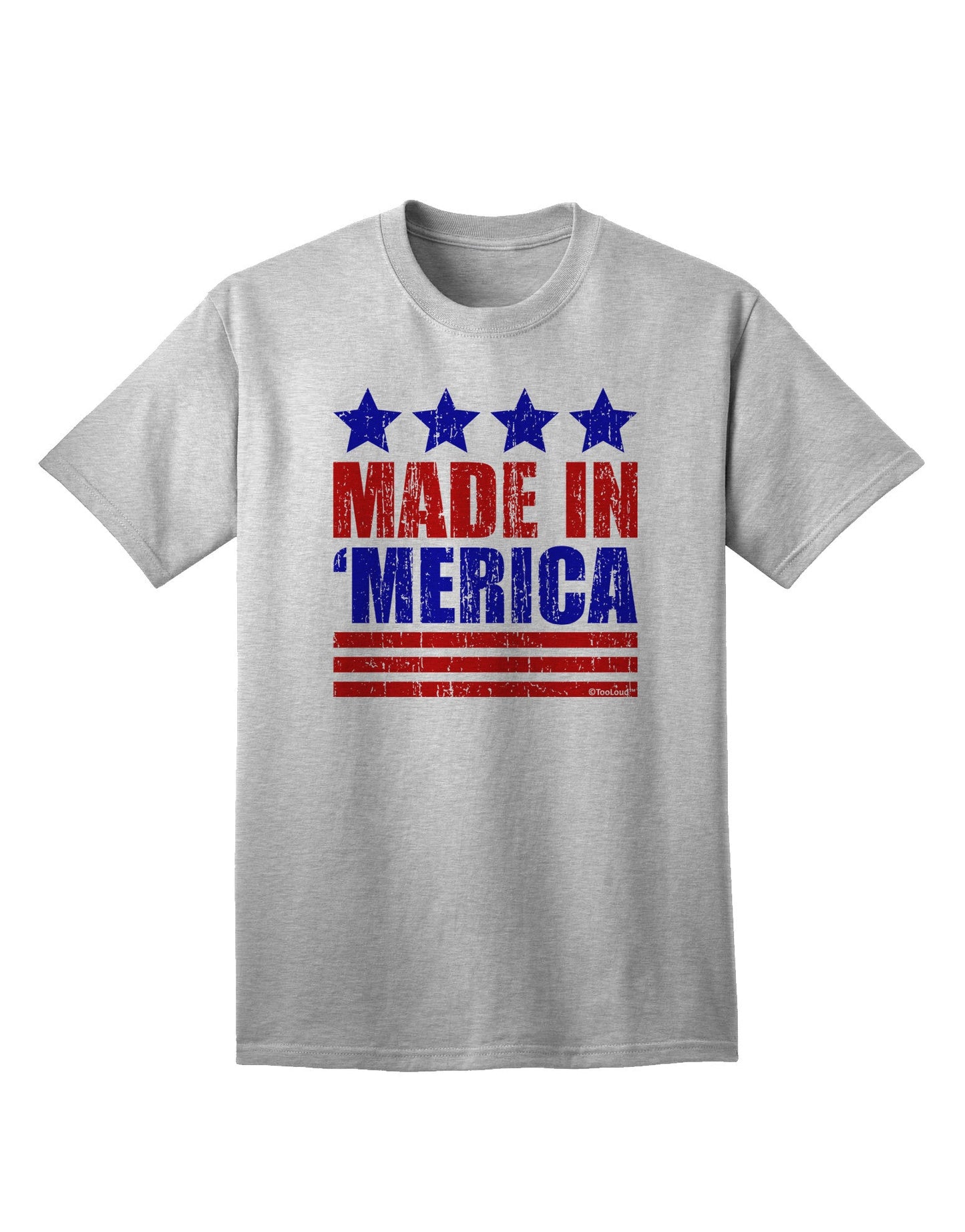 Made in Merica - Stars and Stripes Color Design Adult T-Shirt-Mens T-Shirt-TooLoud-AshGray-Small-Davson Sales