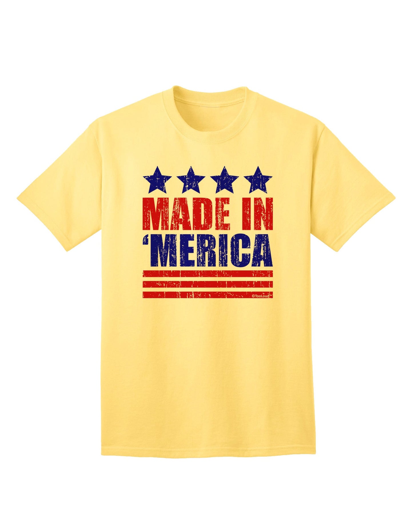 Made in Merica - Stars and Stripes Color Design Adult T-Shirt-Mens T-Shirt-TooLoud-Yellow-Small-Davson Sales