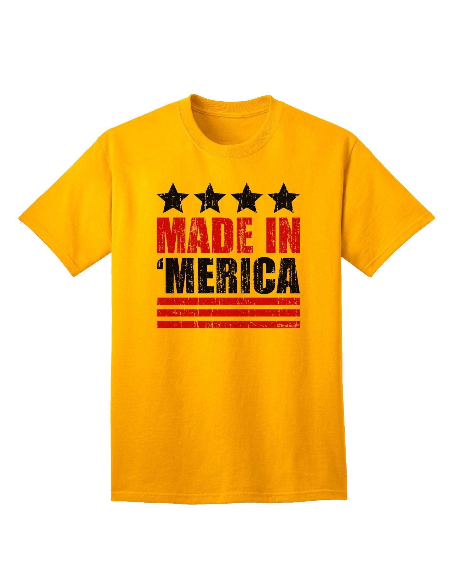 Made in Merica - Stars and Stripes Color Design Adult T-Shirt-Mens T-Shirt-TooLoud-Gold-Small-Davson Sales