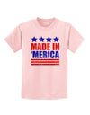 Made in Merica - Stars and Stripes Color Design Childrens T-Shirt-Childrens T-Shirt-TooLoud-PalePink-X-Small-Davson Sales