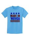 Made in Merica - Stars and Stripes Color Design Childrens T-Shirt-Childrens T-Shirt-TooLoud-Aquatic-Blue-X-Small-Davson Sales