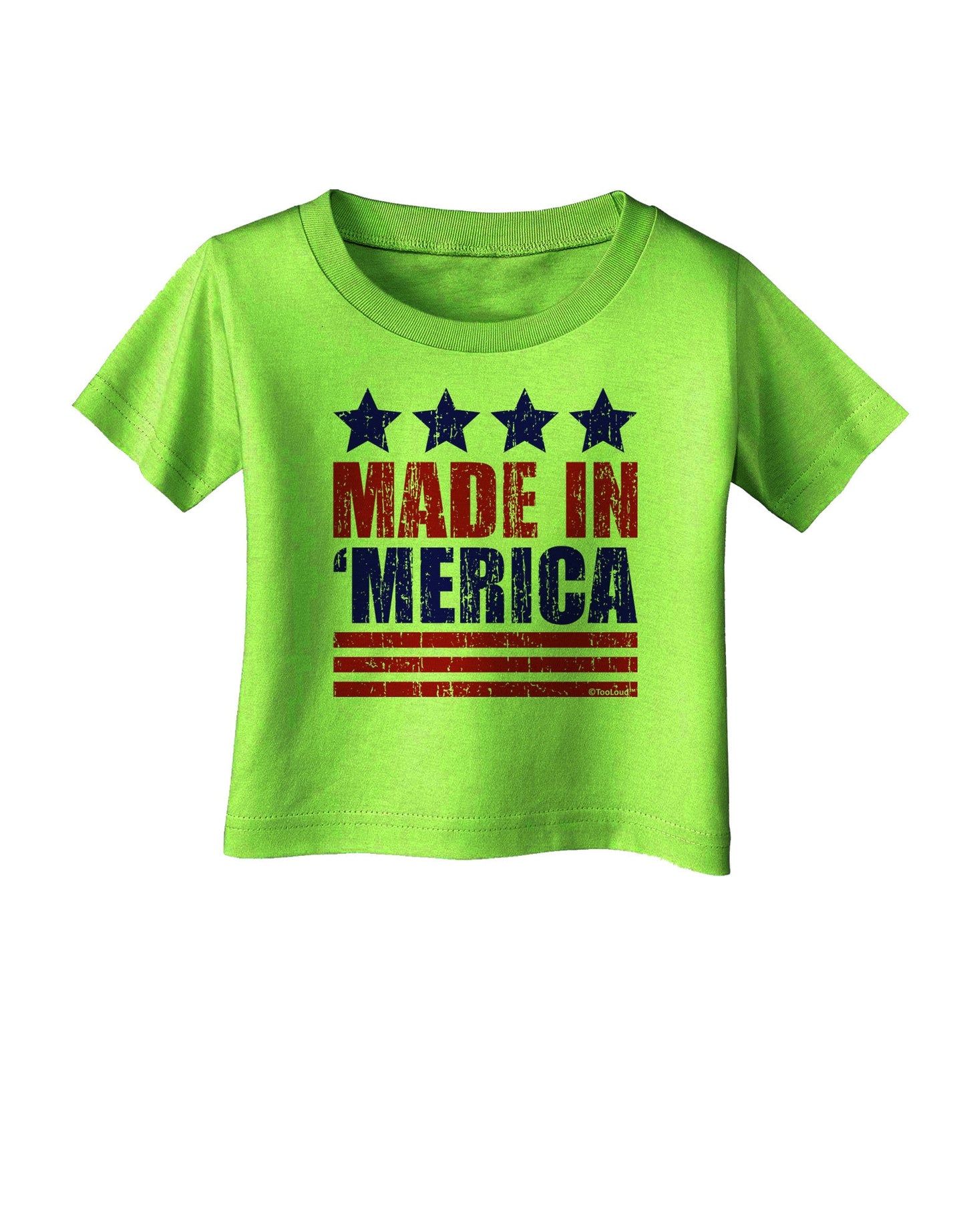 Made in Merica - Stars and Stripes Color Design Infant T-Shirt-Infant T-Shirt-TooLoud-Lime-Green-06-Months-Davson Sales