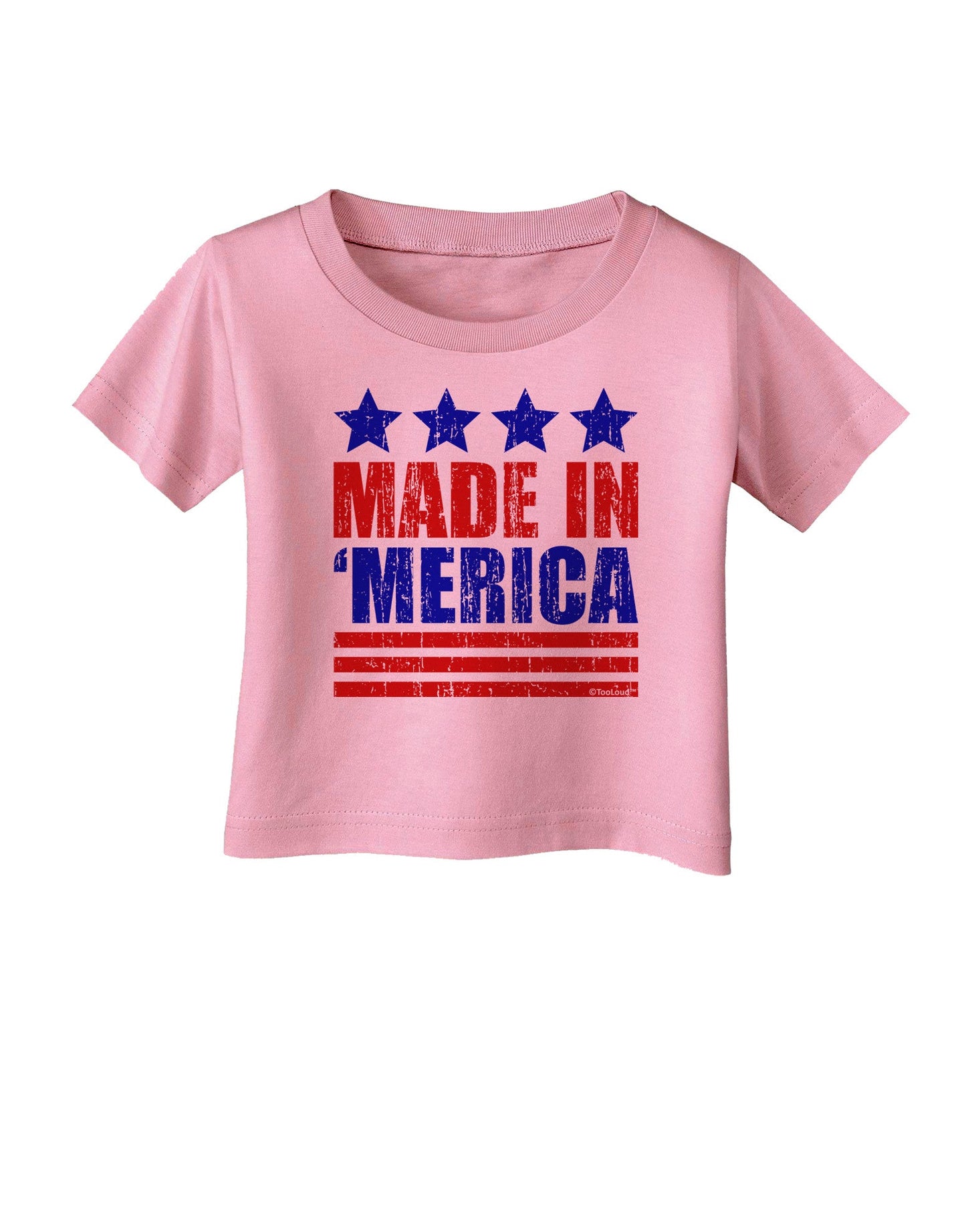 Made in Merica - Stars and Stripes Color Design Infant T-Shirt-Infant T-Shirt-TooLoud-Candy-Pink-06-Months-Davson Sales