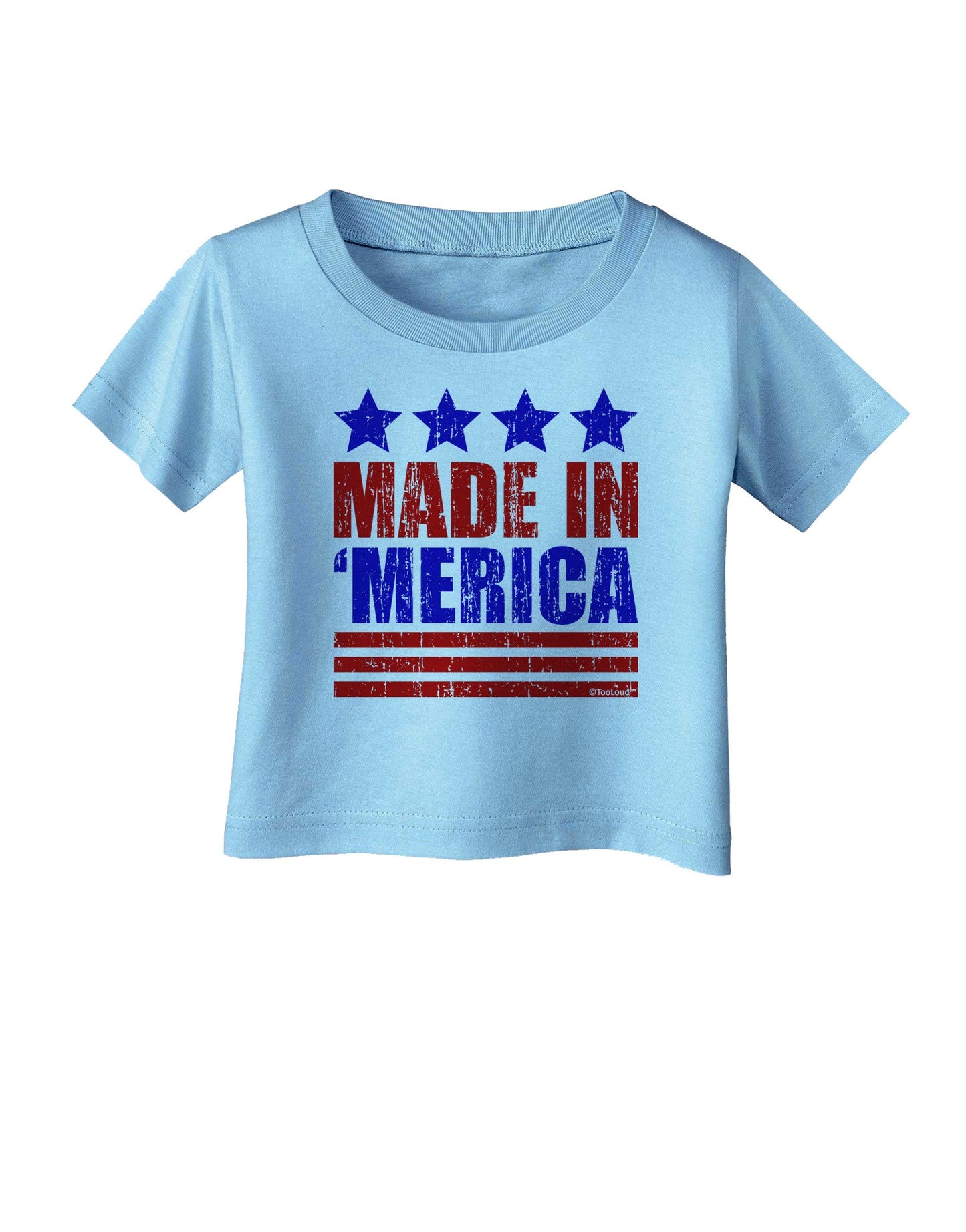 Made in Merica - Stars and Stripes Color Design Infant T-Shirt-Infant T-Shirt-TooLoud-Aquatic-Blue-06-Months-Davson Sales