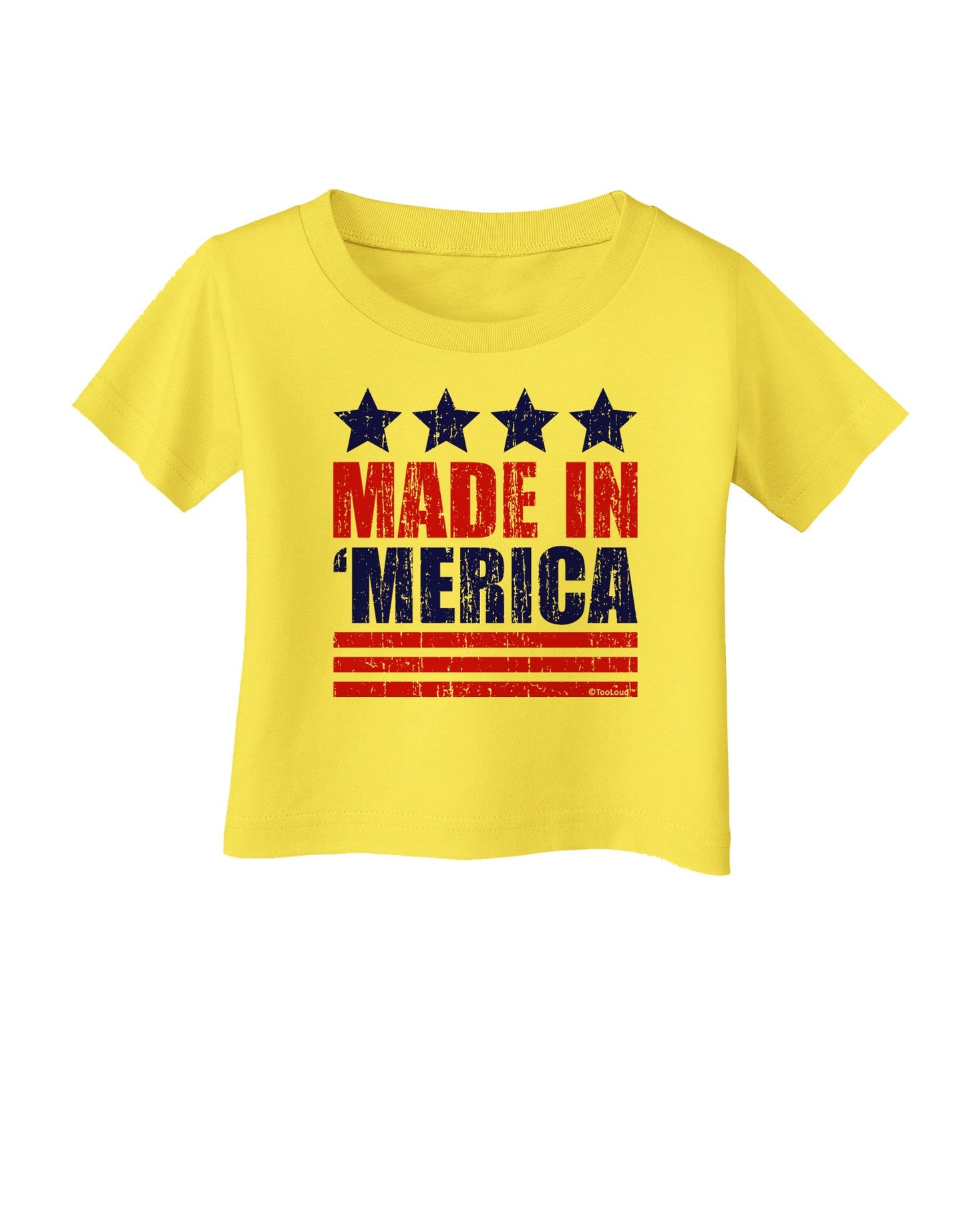 Made in Merica - Stars and Stripes Color Design Infant T-Shirt-Infant T-Shirt-TooLoud-Yellow-06-Months-Davson Sales