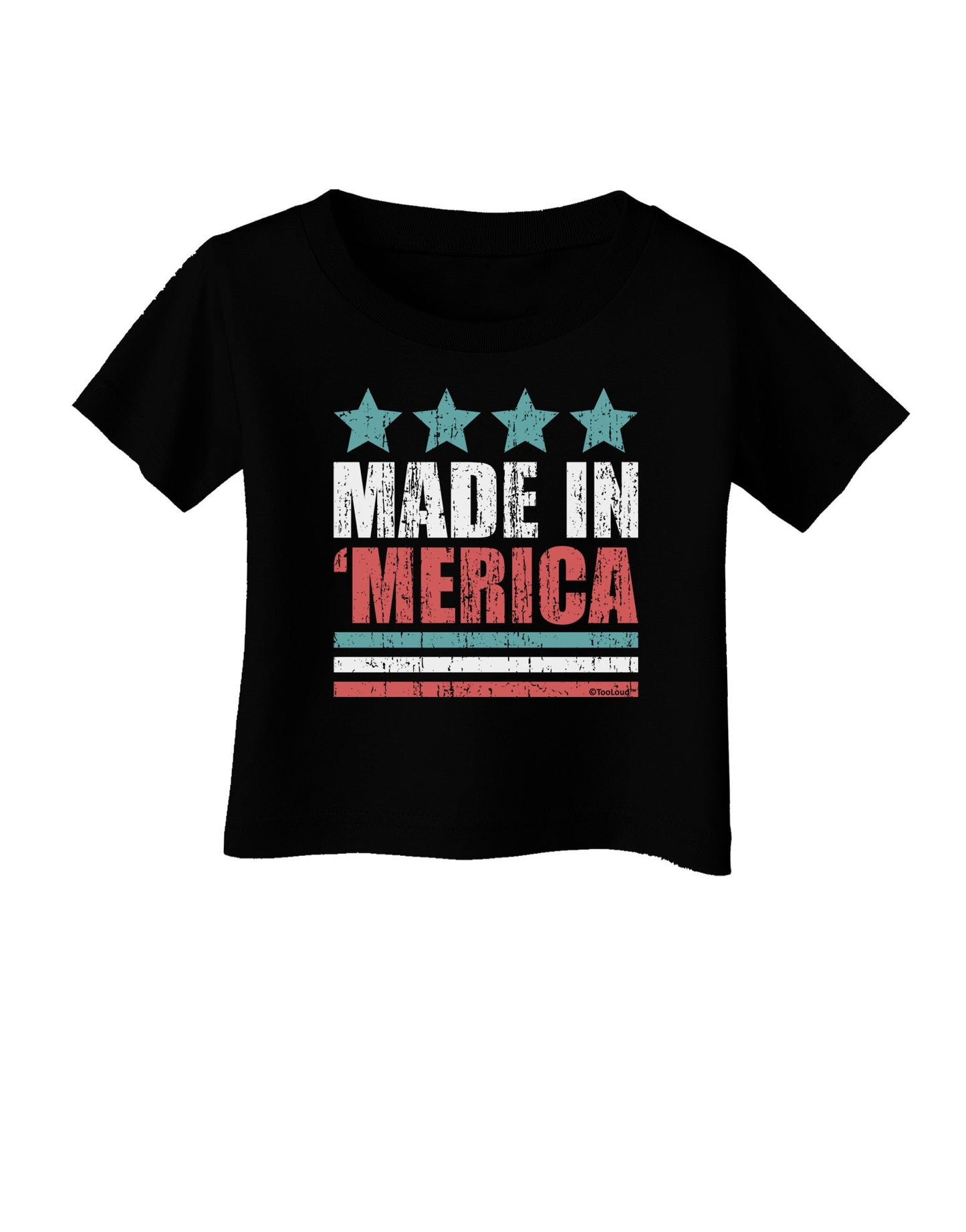 Made in Merica - Stars and Stripes Color Design Infant T-Shirt Dark-Infant T-Shirt-TooLoud-Black-06-Months-Davson Sales