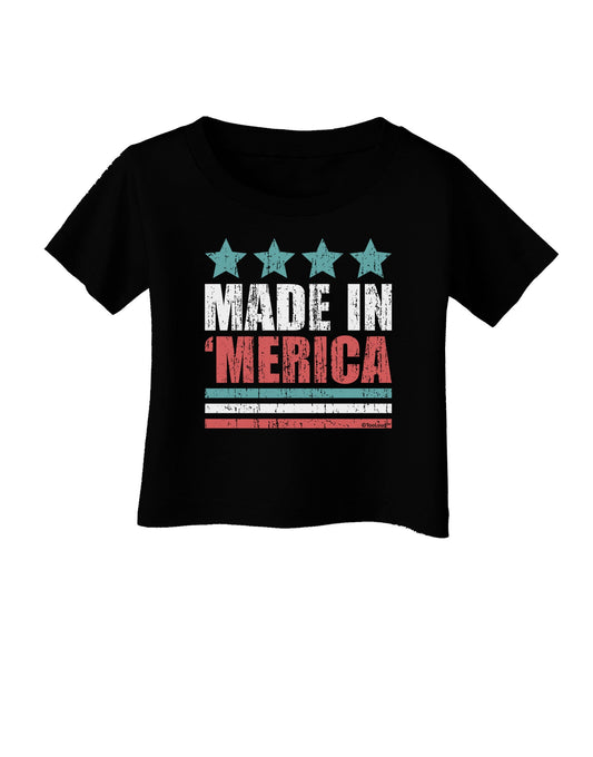 Made in Merica - Stars and Stripes Color Design Infant T-Shirt Dark-Infant T-Shirt-TooLoud-Black-06-Months-Davson Sales