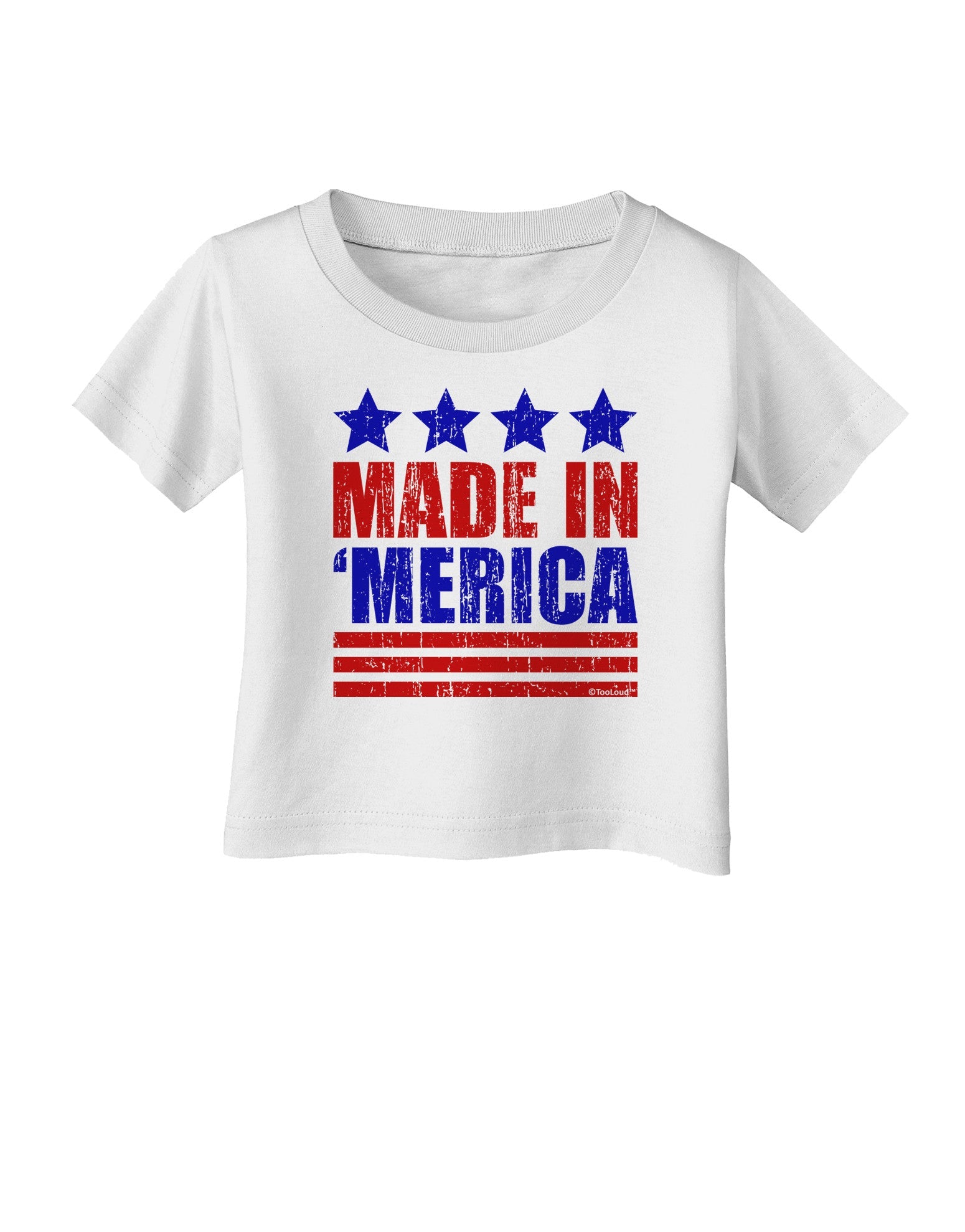 Made in Merica - Stars and Stripes Color Design Infant T-Shirt-Infant T-Shirt-TooLoud-White-06-Months-Davson Sales