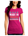 Made in Merica - Stars and Stripes Color Design Juniors Crew Dark T-Shirt-T-Shirts Juniors Tops-TooLoud-Hot-Pink-Juniors Fitted Small-Davson Sales