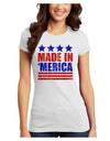 Made in Merica - Stars and Stripes Color Design Juniors T-Shirt-Womens Juniors T-Shirt-TooLoud-White-Juniors Fitted X-Small-Davson Sales