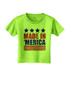 Made in Merica - Stars and Stripes Color Design Toddler T-Shirt-Toddler T-Shirt-TooLoud-Lime-Green-2T-Davson Sales