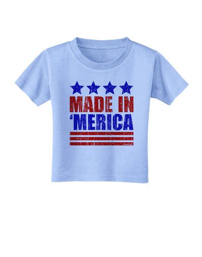 Made in Merica - Stars and Stripes Color Design Toddler T-Shirt-Toddler T-Shirt-TooLoud-Aquatic-Blue-2T-Davson Sales