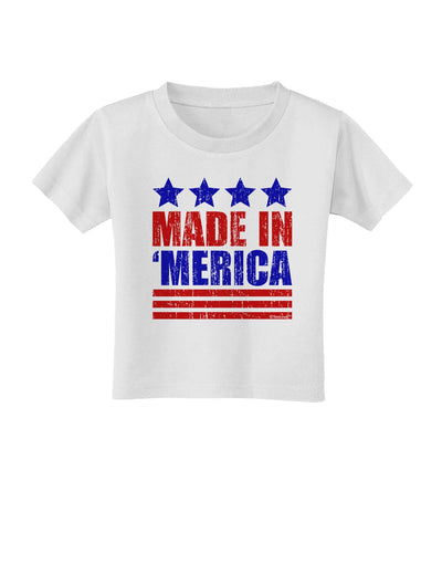 Made in Merica - Stars and Stripes Color Design Toddler T-Shirt-Toddler T-Shirt-TooLoud-White-2T-Davson Sales