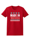 Made in Merica - Stars and Stripes Color Design Womens Dark T-Shirt-TooLoud-Red-X-Small-Davson Sales