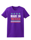 Made in Merica - Stars and Stripes Color Design Womens Dark T-Shirt-TooLoud-Purple-X-Small-Davson Sales