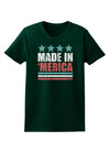 Made in Merica - Stars and Stripes Color Design Womens Dark T-Shirt-TooLoud-Forest-Green-Small-Davson Sales