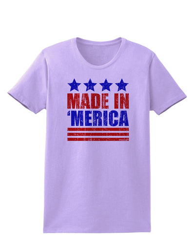 Made in Merica - Stars and Stripes Color Design Womens T-Shirt-Womens T-Shirt-TooLoud-Lavender-X-Small-Davson Sales