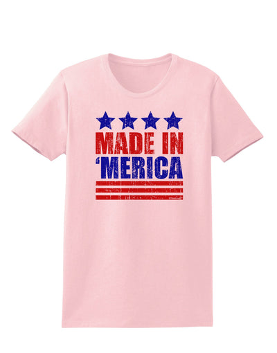 Made in Merica - Stars and Stripes Color Design Womens T-Shirt-Womens T-Shirt-TooLoud-PalePink-X-Small-Davson Sales