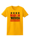 Made in Merica - Stars and Stripes Color Design Womens T-Shirt-Womens T-Shirt-TooLoud-Gold-X-Small-Davson Sales