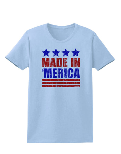 Made in Merica - Stars and Stripes Color Design Womens T-Shirt-Womens T-Shirt-TooLoud-Light-Blue-X-Small-Davson Sales