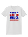 Made in Merica - Stars and Stripes Color Design Womens T-Shirt-Womens T-Shirt-TooLoud-White-X-Small-Davson Sales