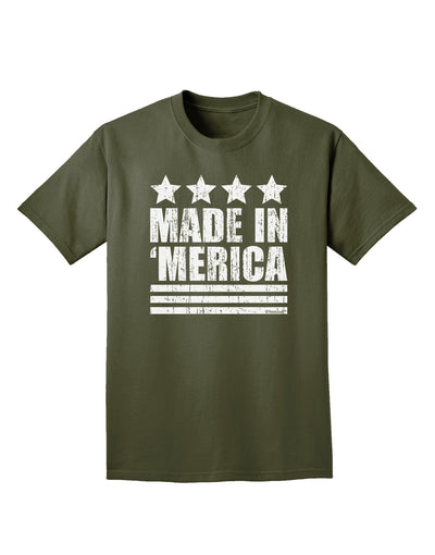 Made in Merica - Stars and Stripes Design Adult Dark T-Shirt-Mens T-Shirt-TooLoud-Military-Green-Small-Davson Sales