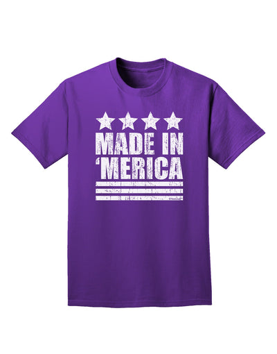 Made in Merica - Stars and Stripes Design Adult Dark T-Shirt-Mens T-Shirt-TooLoud-Purple-Small-Davson Sales