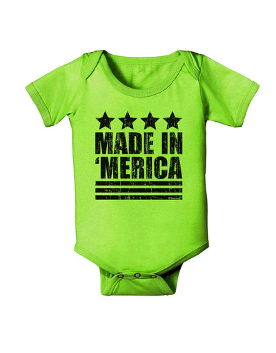 Made in Merica - Stars and Stripes Design Baby Romper Bodysuit-Baby Romper-TooLoud-Lime-Green-06-Months-Davson Sales