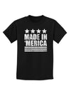 Made in Merica - Stars and Stripes Design Childrens Dark T-Shirt-Childrens T-Shirt-TooLoud-Black-X-Small-Davson Sales