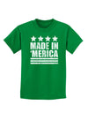 Made in Merica - Stars and Stripes Design Childrens Dark T-Shirt-Childrens T-Shirt-TooLoud-Kelly-Green-X-Small-Davson Sales