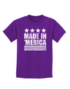 Made in Merica - Stars and Stripes Design Childrens Dark T-Shirt-Childrens T-Shirt-TooLoud-Purple-X-Small-Davson Sales