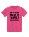 Made in Merica - Stars and Stripes Design Childrens T-Shirt-Childrens T-Shirt-TooLoud-Sangria-X-Small-Davson Sales