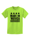 Made in Merica - Stars and Stripes Design Childrens T-Shirt-Childrens T-Shirt-TooLoud-Lime-Green-X-Small-Davson Sales