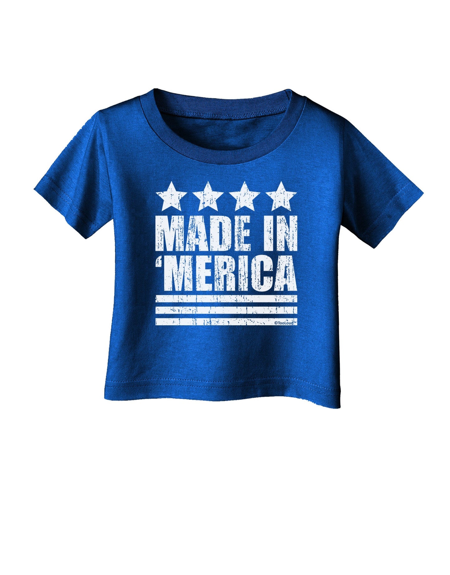 Made in Merica - Stars and Stripes Design Infant T-Shirt Dark-Infant T-Shirt-TooLoud-Royal-Blue-06-Months-Davson Sales