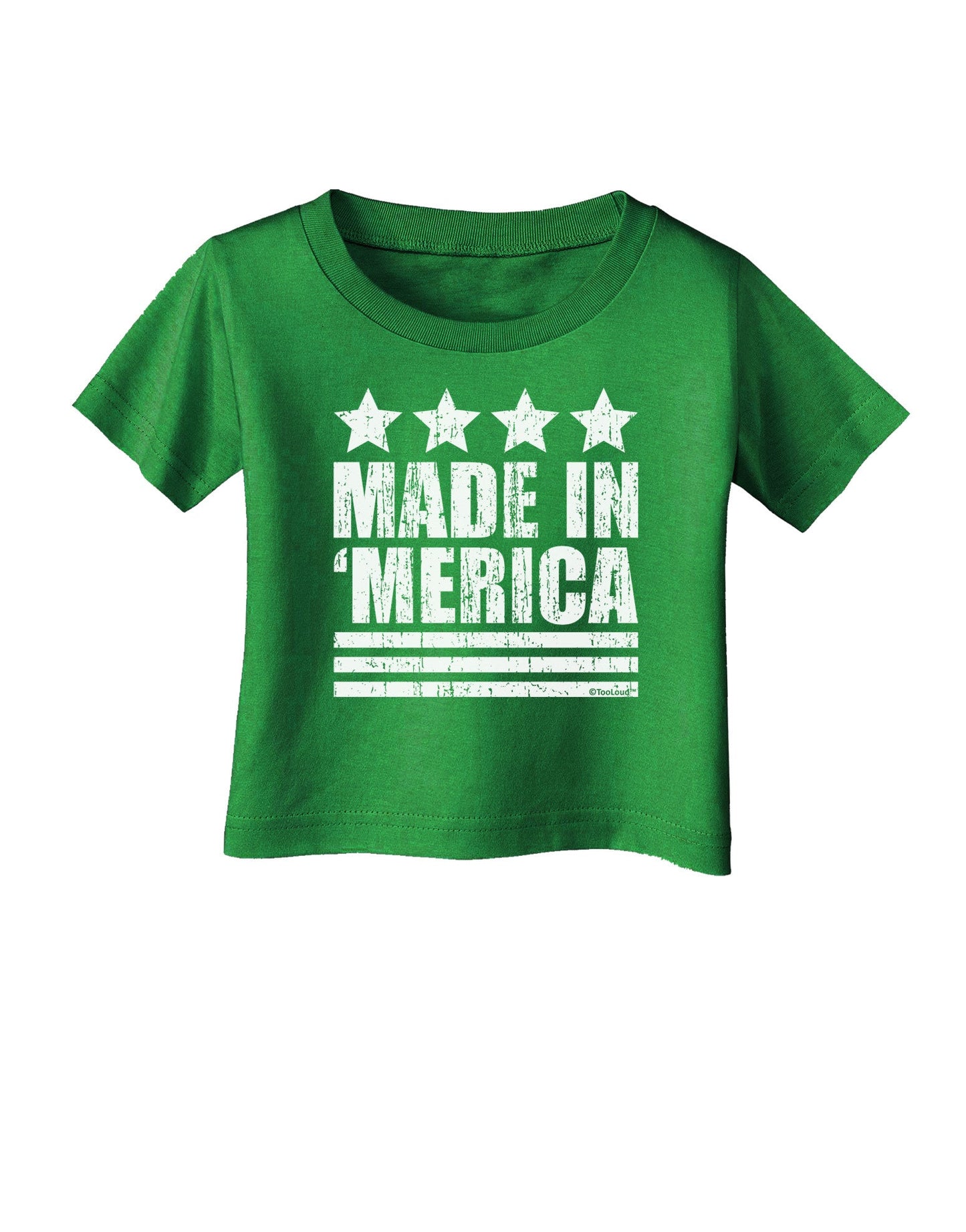 Made in Merica - Stars and Stripes Design Infant T-Shirt Dark-Infant T-Shirt-TooLoud-Clover-Green-06-Months-Davson Sales