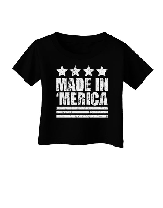 Made in Merica - Stars and Stripes Design Infant T-Shirt Dark-Infant T-Shirt-TooLoud-Black-06-Months-Davson Sales