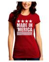 Made in Merica - Stars and Stripes Design Juniors Crew Dark T-Shirt-T-Shirts Juniors Tops-TooLoud-Red-Juniors Fitted Small-Davson Sales