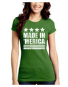 Made in Merica - Stars and Stripes Design Juniors Crew Dark T-Shirt-T-Shirts Juniors Tops-TooLoud-Kiwi-Green-Juniors Fitted Small-Davson Sales