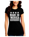 Made in Merica - Stars and Stripes Design Juniors Crew Dark T-Shirt-T-Shirts Juniors Tops-TooLoud-Black-Juniors Fitted Small-Davson Sales